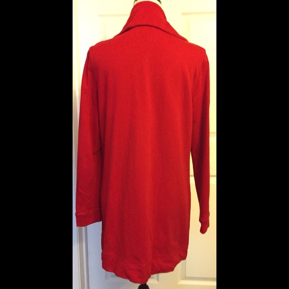 Chaps Denim Knit Jacket Cape - Picture 2 of 5